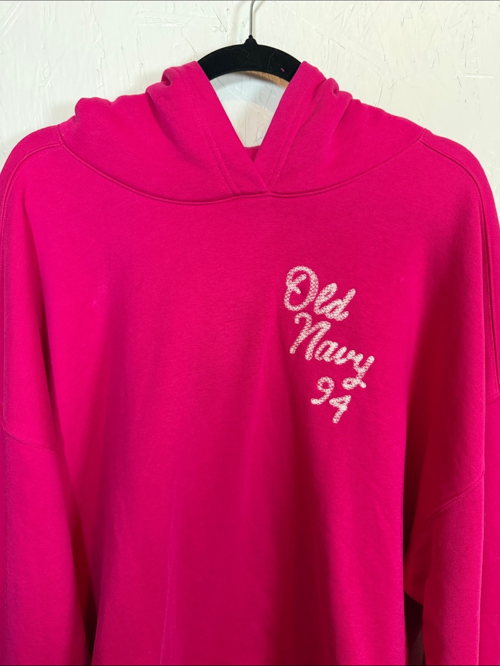 Old Navy Women's Hot Pink Crewneck Hoodie Sweater